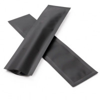 Plastic Bags Matt Black 3.8x15.2cm Tamper-proof Heat sealable (100 pieces) [CRB6B]