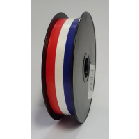 Curling Ribbon Blue/White and Red Hearts 30mm x 91 meter (1 roll) [HV-DFR30]