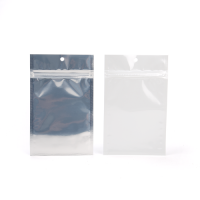 Silver Metallized Hanging Zipper Barrier Bags 10.2 x 16.5 cm (100 Pieces) [HZBB5MS]