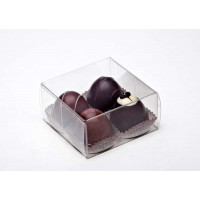 Plastic Gift Boxes for Chocolates 7x3.7x7cm Food Safe (25 pieces) [FPB227]