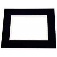 Mount Board Double thick Black/bright White 12.7x17.8cm with 8.9x14cm Window (25 pieces) [MD30066]