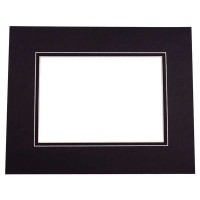 Mount Board Double thick Black/Black 20.3x25.4cm with 11.8x16.8cm Window (10 pieces) [MD20133]