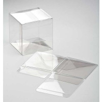 Plastic Gift Boxes 7.6x7.6x7.6cm Crystal Clear with Autolock Bottom (25 pieces) [PLB58]