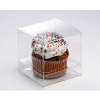 Plastic Gift Boxes for Jumbo Cupcakes 10.2x10.2x10.2cm (100 pieces) [CBS208]
