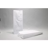 Paper Bags White 20x7x42cm with side gusset | Content 4kg Cellulose 40grs (100 pieces) [PAV2012]