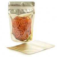Stand Up Pouches Transparent/Matt Gold 13x7.9x20.6cm | 113 grams (100 pieces) [ZBGMG3]