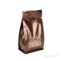 Bronze Box Bottom Zipper Pouches w/Window 12.7 x 7.6 x 20.3cm (100 Pieces) [SQMS7BZ]