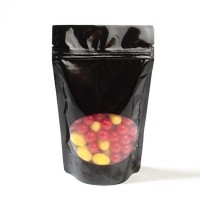 Stand Up Pouches Black with oval Window 17x9x28.5cm | 340 grams (100 pieces) [ZBGO4B]