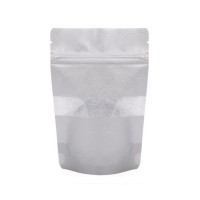 Stand Up Pouches Rice Paper Silver with Window 13x8x20.5cm | 113 grams (100 pieces) [ZBGR3S]