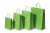 Paper Carrier Bags Green 22+10x31cm Kraft 90 grams (50 pieces) [PAM2231GR]
