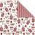 Design Paper, sheet 30,5x30,5 cm,  180 g, white, gold, red, nutcracker, 3sheets [HOB-22511]