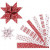 Paper Star Strips, W: 15+25 mm, D: 6.5+11.5 cm, 60 strips, white, red [HOB-22657]