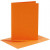 Cards and Envelopes, card size 10.5x15 cm, envelope size 11.5x16.5 cm, 6 sets, orange [HOB-23018]