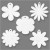 Flowers, D: 20 cm,  400 g, white, 15pcs