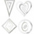 3D Hanging Decoration, H: 18+22+24 cm, W: 15+18+22 cm, white, 16pcs, 230 g