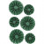 Paper Rosettes, D: 35+50 mm, 6 pcs, green glitter [HOB-24781]