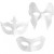 Masks, H: 10-20 cm, W: 18-20 cm, 12 pcs, white [HOB-26356]