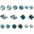 Deco Rivets, size 8-18 mm, blue, 16mixed