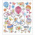 Stickers, sheet 15x16.5 cm, 29 pc, 1 sheet [HOB-29076]