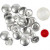 DIY Covered Buttons, D: 22 mm, 12 pcs, sølv [HOB-40415]