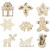 Wooden decorations, size 28 mm, 45 pcs [HOB-52378]