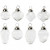 Glass Ornaments, D: 2.8-3 cm, H: 3.5+5.1 cm, 8 pcs, transparent [HOB-55902]