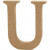 Letter, U, H: 8 cm, thickness 1,5 cm, MDF, 1pc