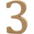 Number, 3, H: 8 cm, thickness 1,5 cm, MDF, 1pc