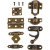 Mini Fittings, size 16x19-21.5x31 mm, 15 sets, antique gold [HOB-58000]