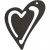 Heart, size 55x45 mm, thickness 2 mm, 10 pcs, black [HOB-599102]