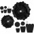 Paper Flowers, D: 15+25 cm, 230 g, 2 pcs, black [HOB-599902]