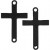 Cross, size 20x30 mm, hole size 2 mm, black, 4pcs