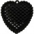 Heart, size 28x29 mm, hole size 1 mm, 1 pc, black [HOB-60584]