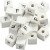 Letter Bead, size 8x8 mm, hole size 3 mm, 25 pcs, white, grass wood [HOB-68956]