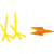 Chicken Beaks and Feet, L: 30+37 mm, H: 28 mm, 8 sets, yellow, orange [HOB-78280]
