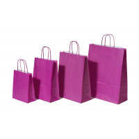 Paper Carrier Bags Pink 22+10x31cm Kraft 90 grams (50 pieces) [PAM2231P]