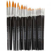Gold Line Brushes, size 0+1+2+4+8+12+18+22, W: 1.5-8 mm, 36 pcs [HOB-10749]