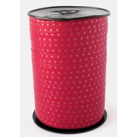 Curling Ribbon with Dots Burgundy 10 mm x 225 mtr (1 roll) [HV-PLS10BU]