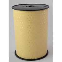 Curling Ribbon with Dots Cream 10 mm x 225 mtr (1 roll) [HV-PLS10CR]