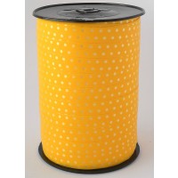 Curling Ribbon with Dots Yellow 10 mm x 225 mtr (1 roll) [HV-PLS10Y]