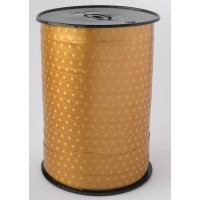 Curling Ribbon with Dots Gold 10 mm x 225 mtr (1 roll) [HV-PLS10GO]