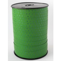 Curling Ribbon with Dots Green 10 mm x 225 mtr (1 roll) [HV-PLS10G]