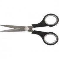Kids scissors, L: 14 cm, 12 pcs, black [HOB-11195]