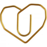 Metal Paperclips, size 30x20 mm, 6 pcs, gold [HOB-14210]