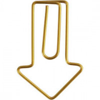Metal Paperclips, size 40x25 mm, 6 pcs, gold [HOB-14211]