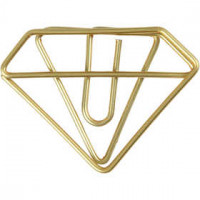Metal Paperclips, W: 35 mm, H: 25 mm, 6 pcs, gold [HOB-14215]