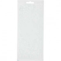 Stickers, sheet 10x23 cm, 1 sheet, white [HOB-170110]
