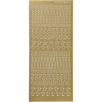 Stickers, sheet 10x23 cm, 1 sheet, gold [HOB-170111]