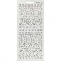 Stickers, sheet 10x23 cm, 1 sheet, silver [HOB-170113]