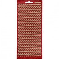 Stickers, sheet 10x23 cm, 1 sheet, gold, red glitter [HOB-170114]